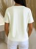 Plus Size Women's Solid Round Neck Short Sleeve Casual Top with Button Detail