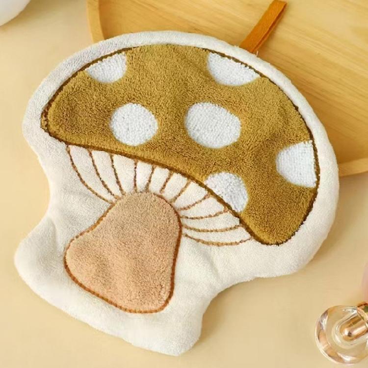 Mushroom Themed Hand Towel Coral Fleece Fabric Soft and Absorbent for Everyday Use