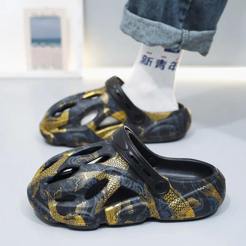 Slippers for Men Hole Platform Shoes Beach Designer Luxury Summer Sale Eva Clappers 2025 Pvc Cheap Liquidation Adult Sandals Man