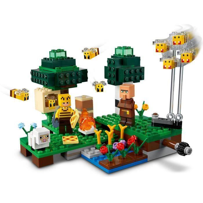 Lego® minecraft 21165 la ruche, jouet avec figurines de mouton, d'abeilles et villageois