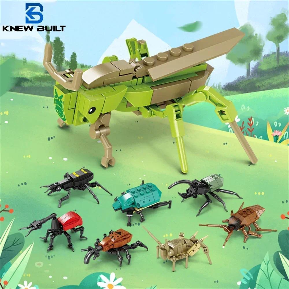 Rhinoceros Beetle Colorful Insect 3D Model Building Blocks Toy Easy Assembly Puzzle Toys Perfect Holiday Gift for Kids Birthday