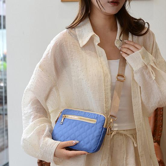 

Women Crossbody Fanny Pack Zippered Phone Pouch Belt Bag with Earphone Hole Waist Bag for Street Travel Daily Outings