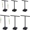 3sets Plastic Earring Displays with Wood Earring Display Stand Sets Black 3x8.4x11.5cm