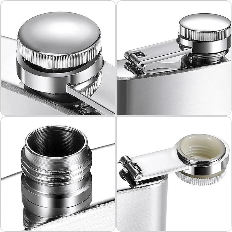 Portable Stainless Steel Hip Flask, Wine Bottle, Whisky Pot, Alcohol Container, Pocket, Leakproof Wine Bottle, Screw Cap