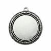 Metal Vintage Owl Pendant Charms Bezel Base Fit 30mm 35mm Flat Frames For Resin Art