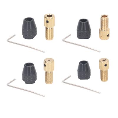 3 Jaw Drill Chuck Rotary Tool Self Tightening Collet Straight Lines Extension Rod Hex Wrench Set