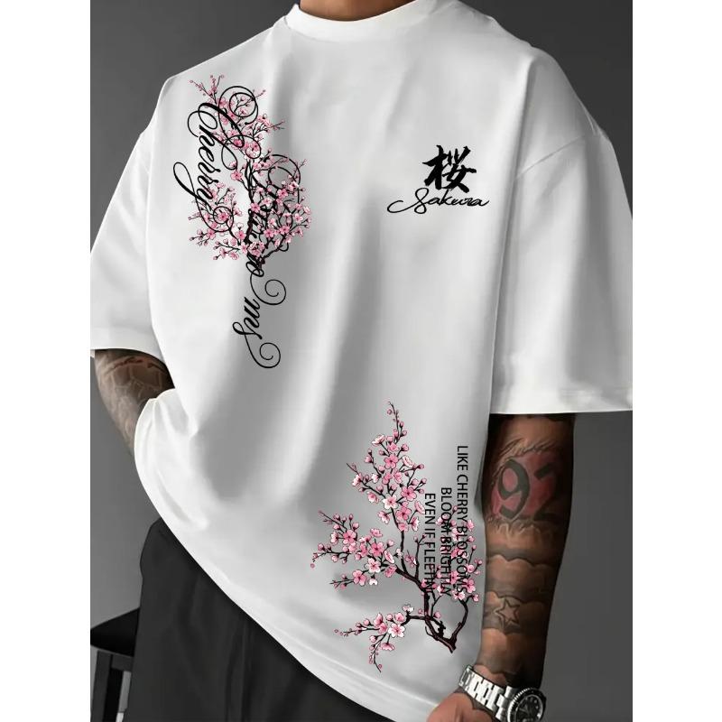 European and American men's Gothic summer personalized letter print soft and breathable round neck T-shirt outdoor urban top