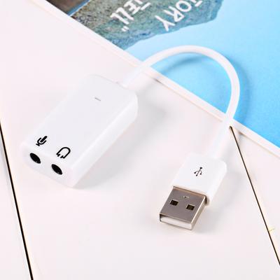 Weißer USB 2.0-Kanal-Virtual 7.1-Effekt Xear 3D-Audio-Soundkartenadapter für XP