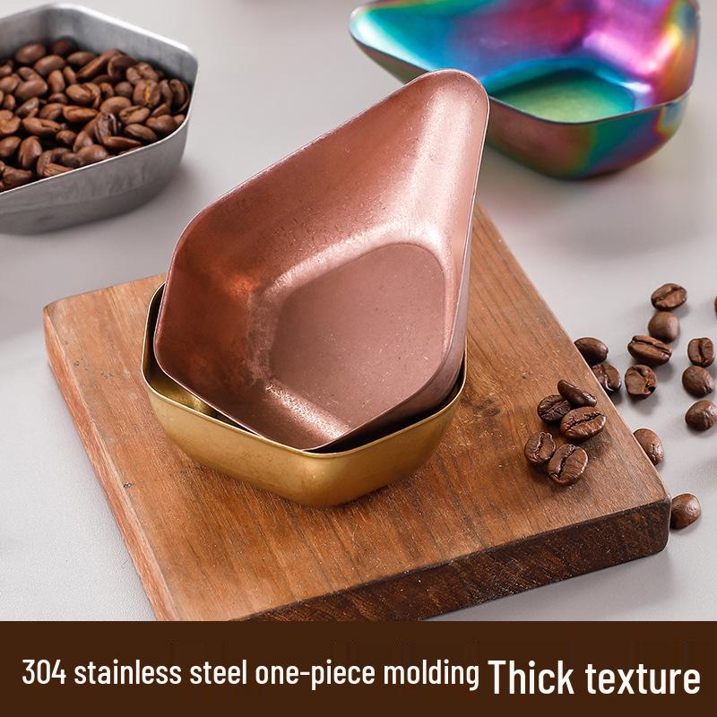 304 Stainless Steel Coffee Bean Weighing Dish with Colorful Display Tray