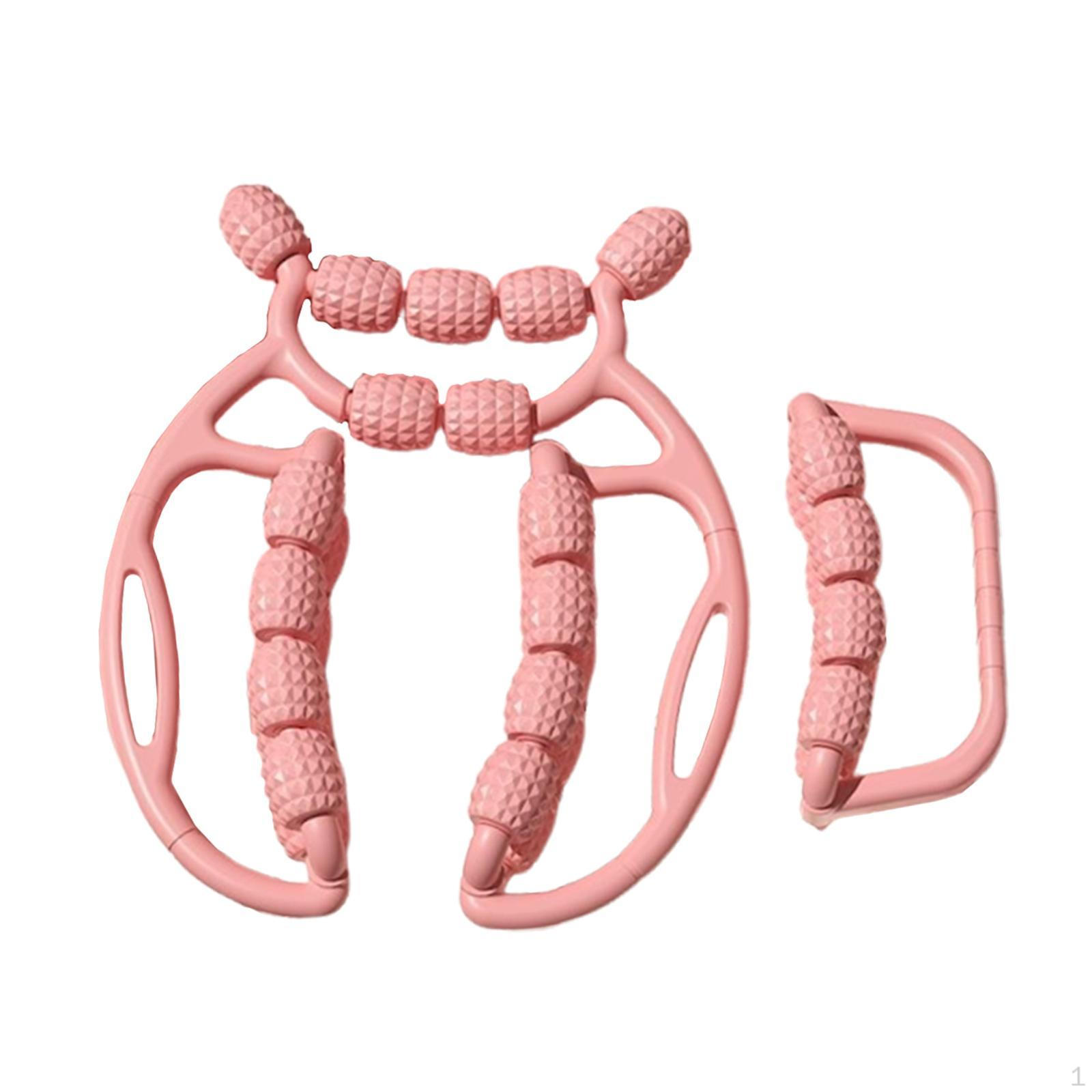 

2 Pieces Leg Massage Tools 23 Wheels Muscle Relaxer Rollers for Thighs Hands Shoulders Legs розовый