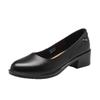 Red Dragonfly Spring 2026 Genuine Leather Women's Chunky Heel Loafers - Slip-on High Heel Work Shoes for Mothers