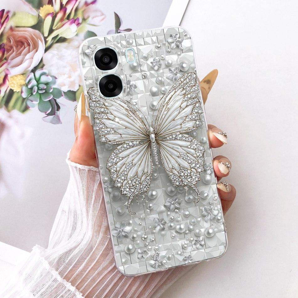 For OPPO A6X A6 A6T Pro 4G 5G Cute Flower Butterfly Cat Painted Case For Oppo A6 A6x A6T Pro 4G Soft Silicone TPU Phone Cases