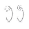 Silver Earrings Women Heart Flower Star Moon Butterfly Shape Decoration Stud