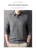 Men's Faux Two-Piece Lapel Knit Sweater - Thermal Velvet Base Layer for Autumn/Winter