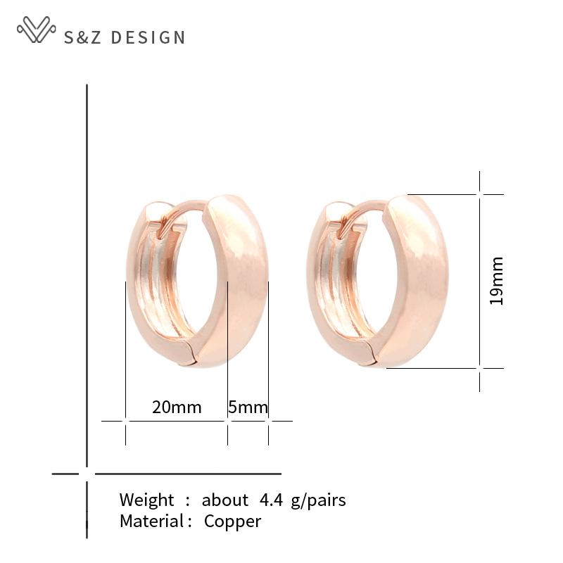 Fashion Round Smooth Arc Metal Drop Earrings For Women Girl Jewelry Rose Gold Color Eardrop