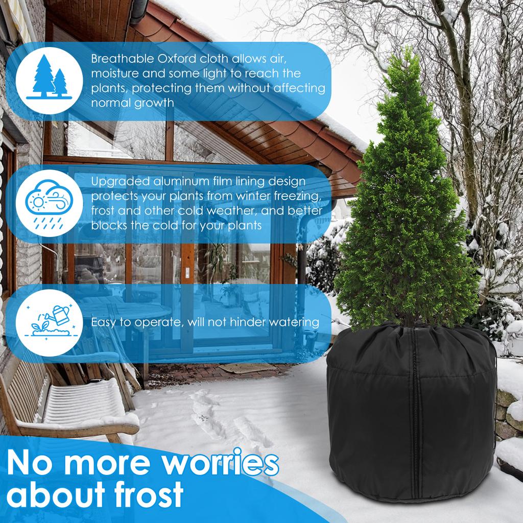 2Pcs Flower Pot Thermal Covers Winter Outdoor Plant Protection Bag Oxford Fabric Garden Trees Anti-Frost Cold Protection Cover