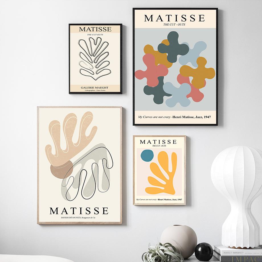 Matisse Colorful Coral Shapes Wall Art Canvas Painting Nordic Posters And Prints Abstract Wall Pictures For Living Room Decor