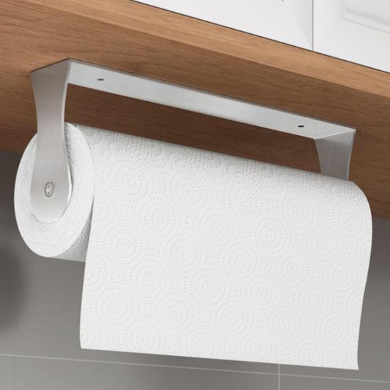 Yousheng Tissue Holder Under Cabinet Stainless Steel Kitchen Bathroom Rack Easy Installation Tissue Roll Clamp