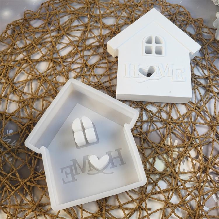 Hausförmige Silikon-Epoxidharzform für Epoxidharz, Heimdekoration, Gipsornament