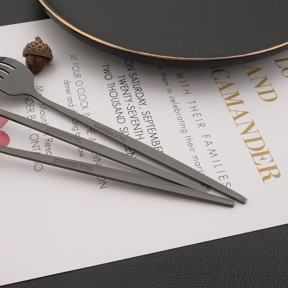 24Pcs Silver Stainless Steel Dinner Cutlery Set Knife Fork Spoon Dinnerware Mirror Tableware Set Wedding Birthday Silverware