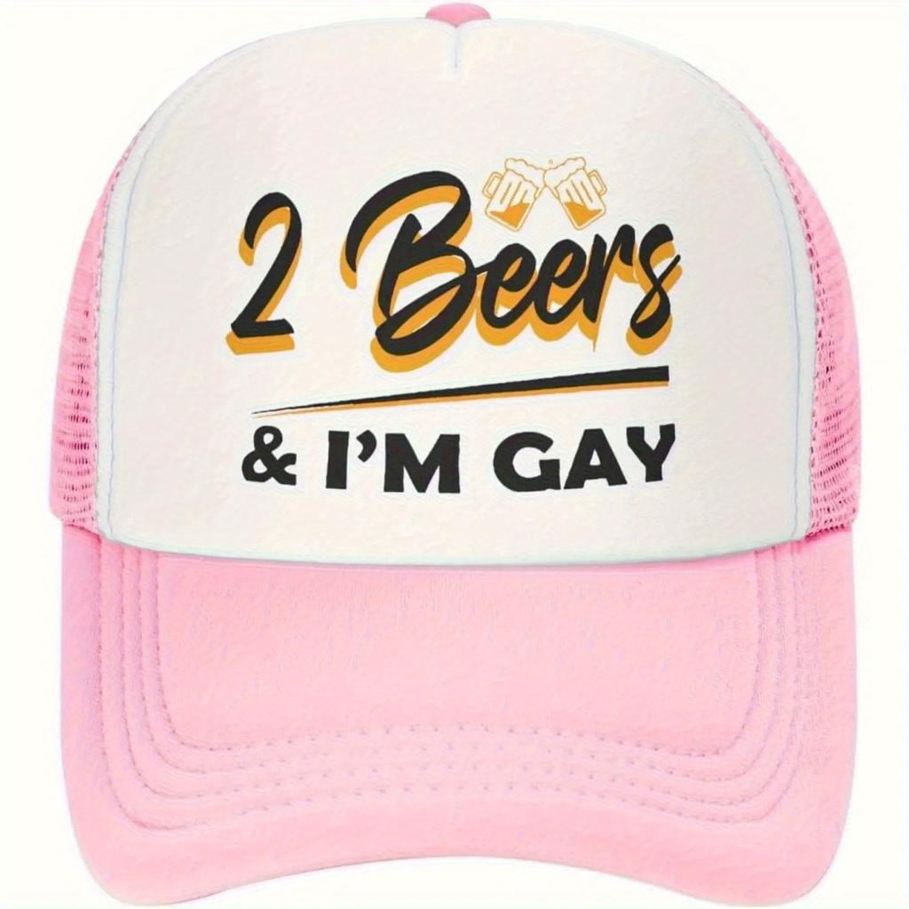Beers Im Gay Trucker Hat Funny Adult Humor Mesh Back Cap Unisex Outdoor Party Gift