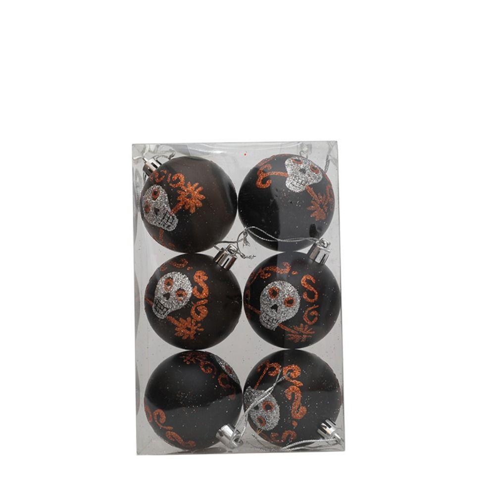 6Pcs 6cm Halloween Hanging Ball Mini Tree Ornament DIY Halloween Tree Baubles  for Home Party