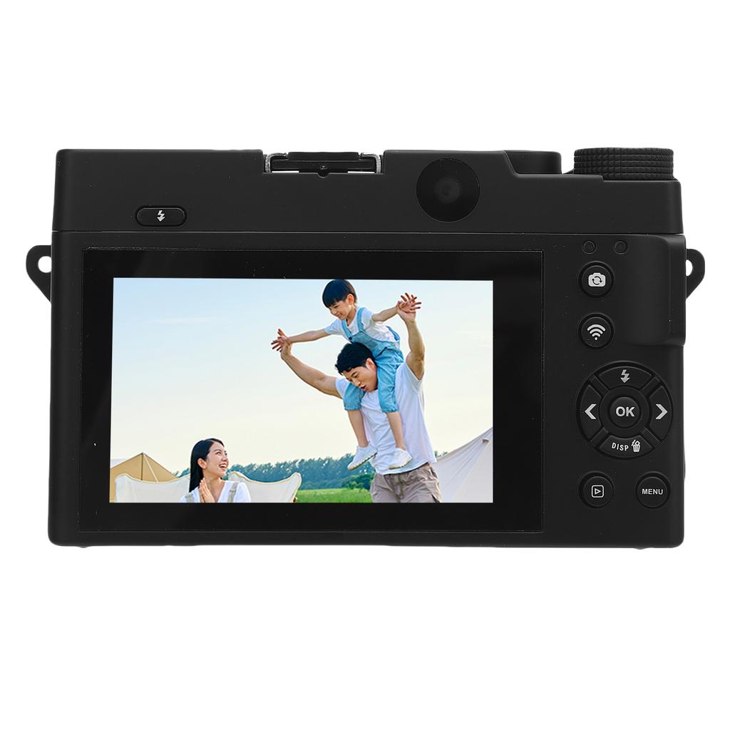 4K Digital Camera 75MP UHD 3 Inch LCD Screen 18X Digital Zoom WiFi Digital Video Camera with Flash for Photography