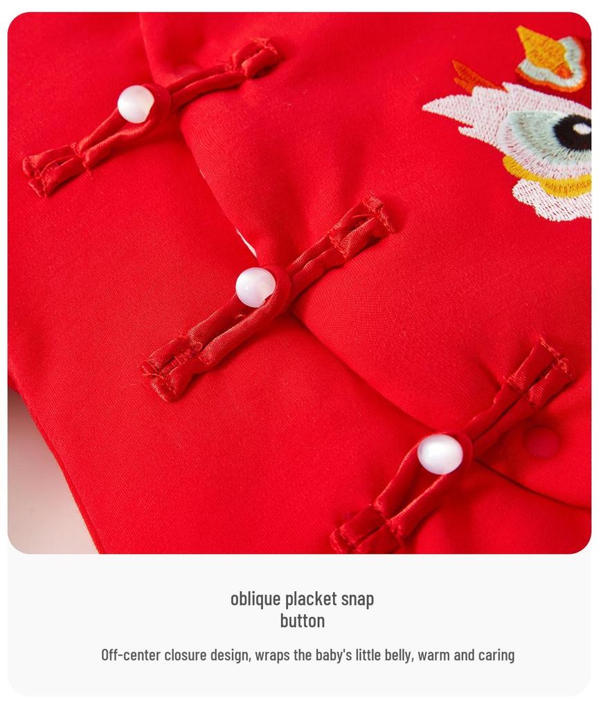 Winter Jumpsuit: Chinese-Style Festive Outfit for Infant and Toddler's First Birthday or New Year