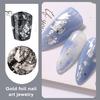 1 Box Nail Art Sequins Decoration Golden/Silver Color Irregular Tin Foil Flake DIY Manicure UV Gel Polish 3D Glitter Nail Decoration Accessories for
