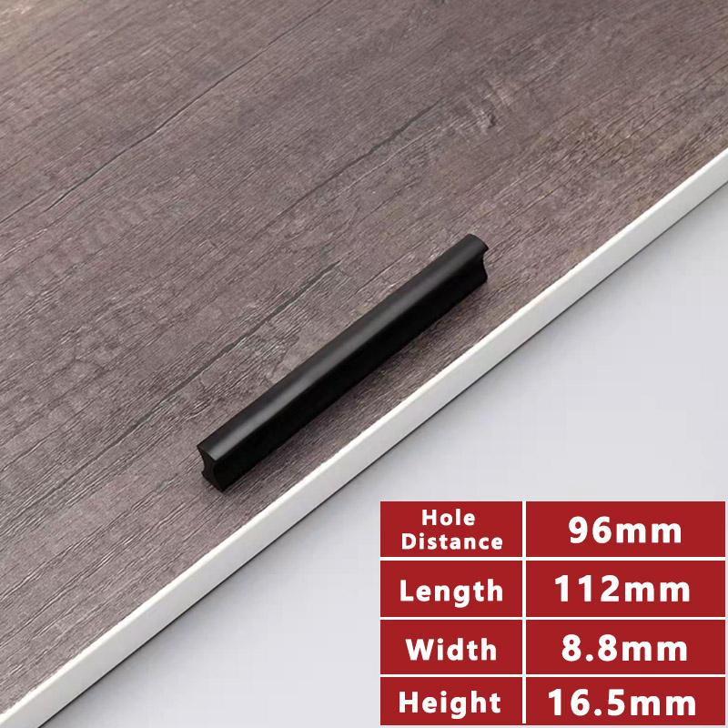 WV Kitchen Cabinet Handles and Pulls Black Silver Dressers Closet Furniture Door Handles Aluminum Drawer and Knobs Hardwares