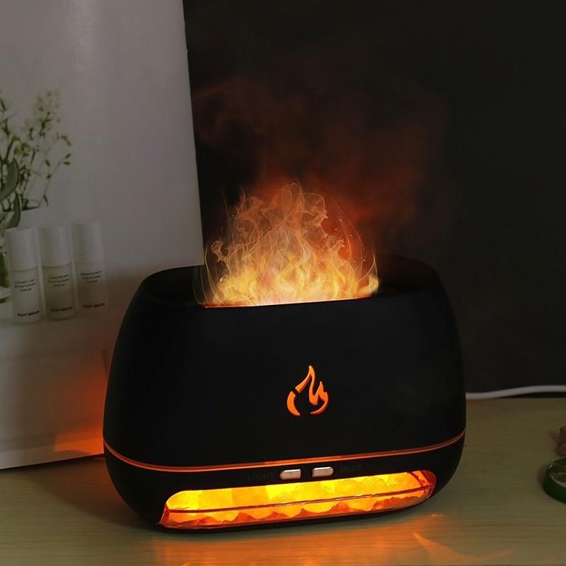 Новые гималайские кристаллы соляного камня арома увлажнители воздуха 3D Flame Fire красочный ночник ароматерапия эфирное масло диффузор