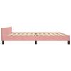 Pink Velvet Bed Frame with Adjustable Headboard 200x200 cm