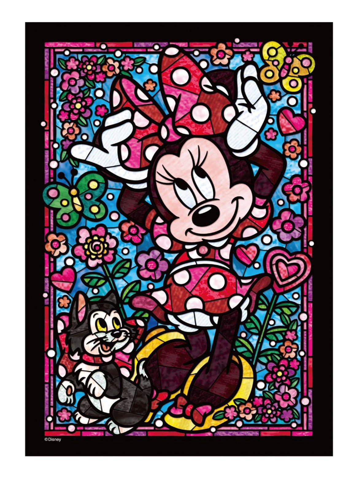 

Tenyo [Made in Japan] 266-Piece Pure White Gyutto Series Jigsaw Puzzle Disney Minnie Mouse Stained Art (18.2x25.7cm) DSG-266-754 with Service Card