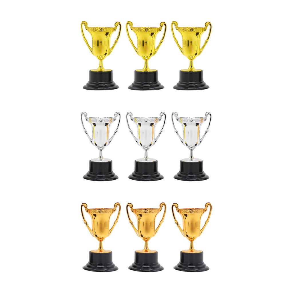 3x Kids Mini Trophies Mini Award Trophy Cups, Decorative Ornaments for Sports Tournament