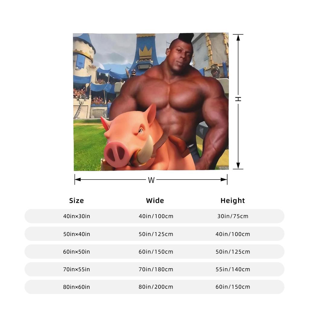 Hog Rider Gaming Lustiges Schwein Schwarze Muskeln Decken Samt mimimi Super Warme Überwurfdecken für Auto Sofa Couch Bett Teppich