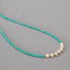French niche design retro literary freshwater irregular pearl turquoise beaded simple classical temperament necklace