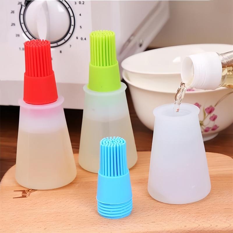 1PC Silicone Oil Bottle Brush Oil Dispenser Bottle With Barbecue Brush Portable Outdoor BBQ Accessories Kitchen Baking Gadgets