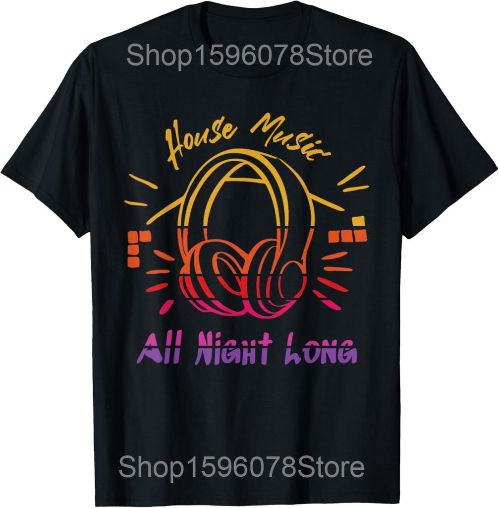 House Music Retro Old School Record DJ T Shirts Men Women Cotton Humor Streetwear Tee Shirt Short Sleeve Unisex Loose Clothing