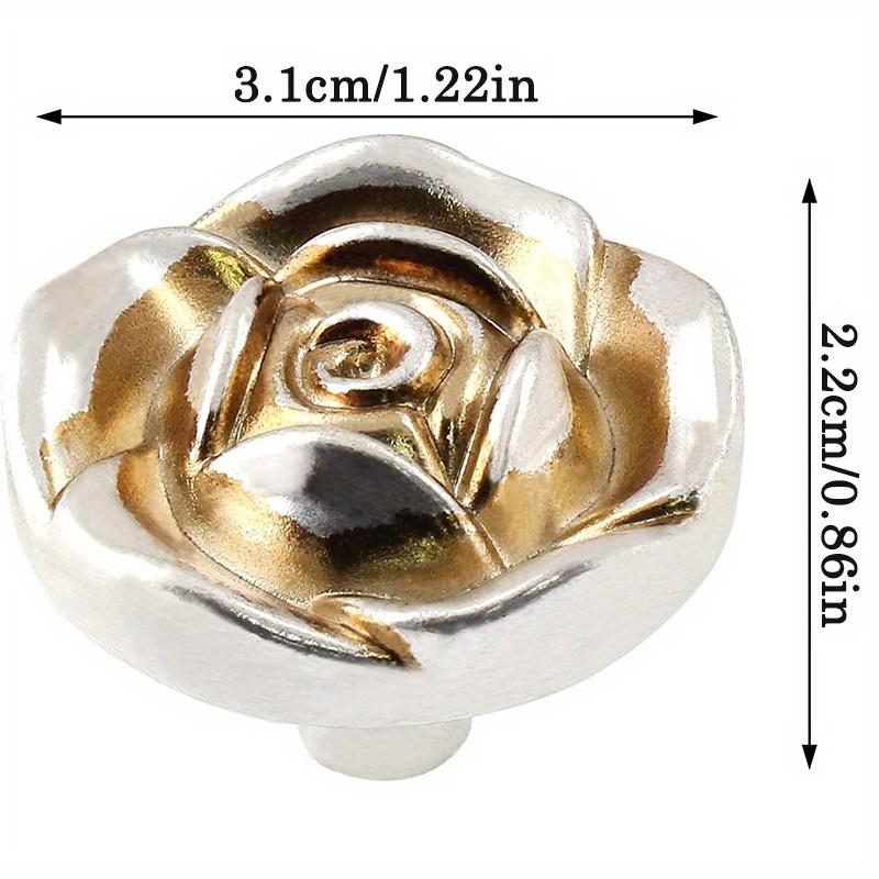 5 Pieces Antique Silver Zinc Alloy Rose Handles, Vintage Dresser/Closet Drawer Knobs for Cabinets & DIY Home Items