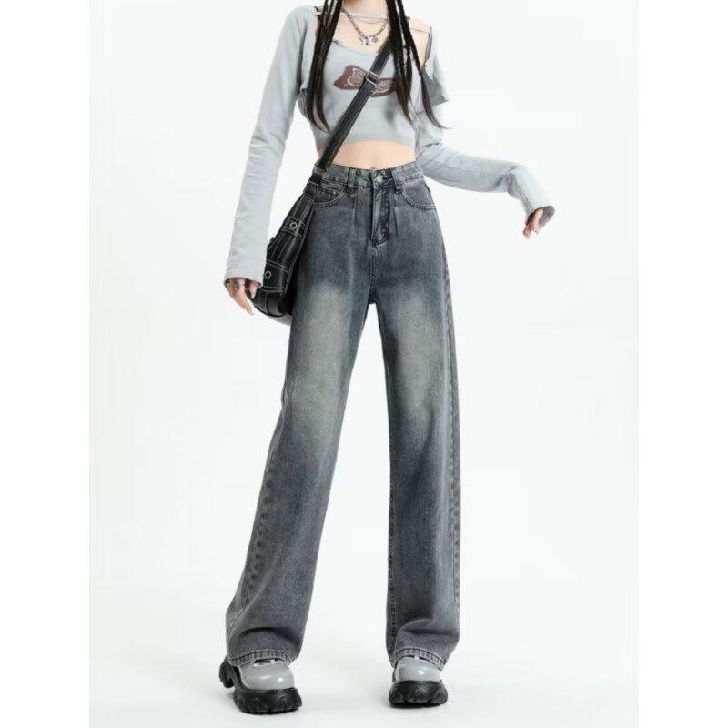 

2024 Spring Retro High-Waist Women s Straight-Leg Pear Shape Jeans S