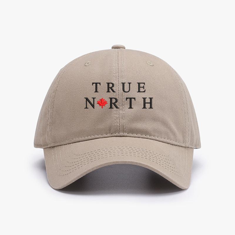 Stickerei Kanada True North Herren Baseballkappe Weiche Baumwolle Sonnenhüte Damen Verstellbare Snapback Sonnenhut Kappe für Erwachsene Kopfbedeckung Adjustable (56-62cm) gray