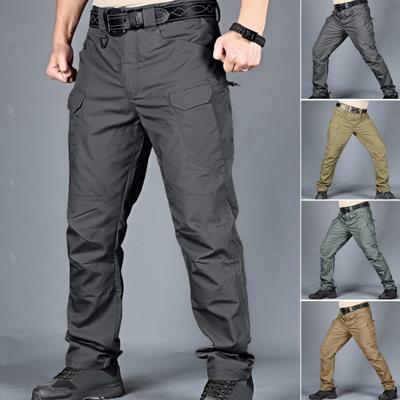 Pantalones de entrenamiento tácticos para hombre, mezcla de algodón y lino, múltiples bolsillos, pantalones cargo urbanos para viajeros, pantalones de jogging ajustados para el trabajo, ejercicio, pesca al aire libre