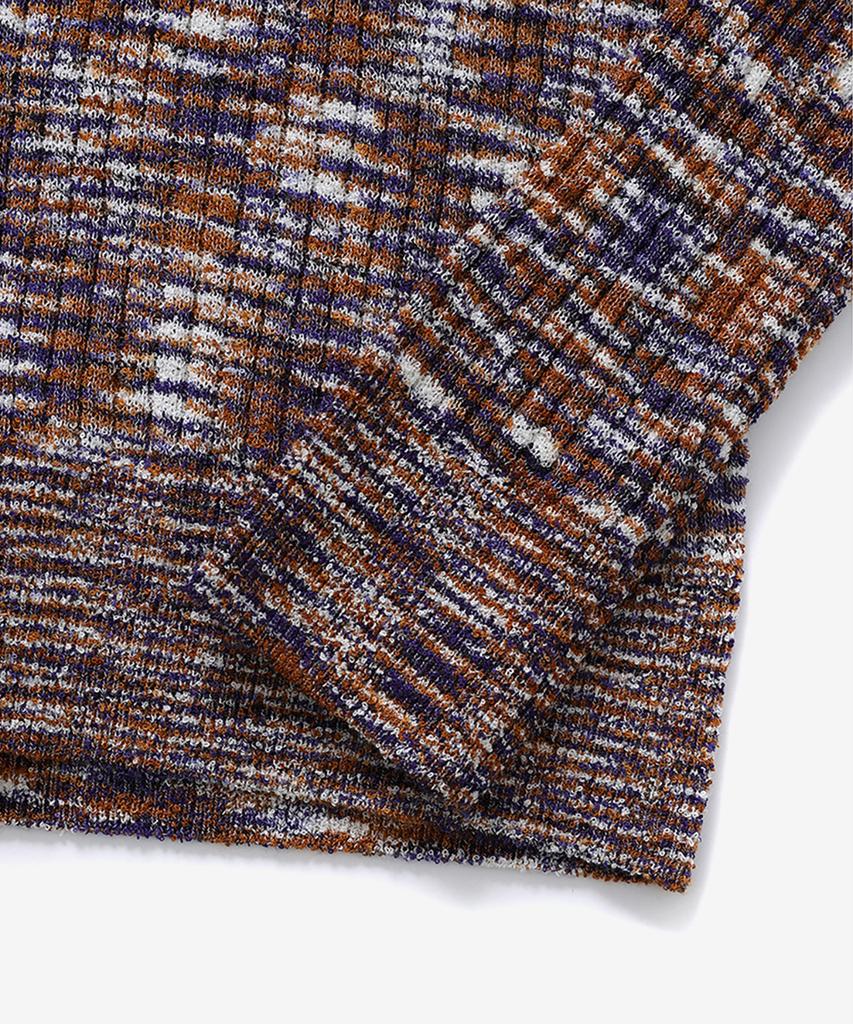NOIRER FOR WOMAN Multi-Color Ribbed Crop Knit (Multi-Navy)