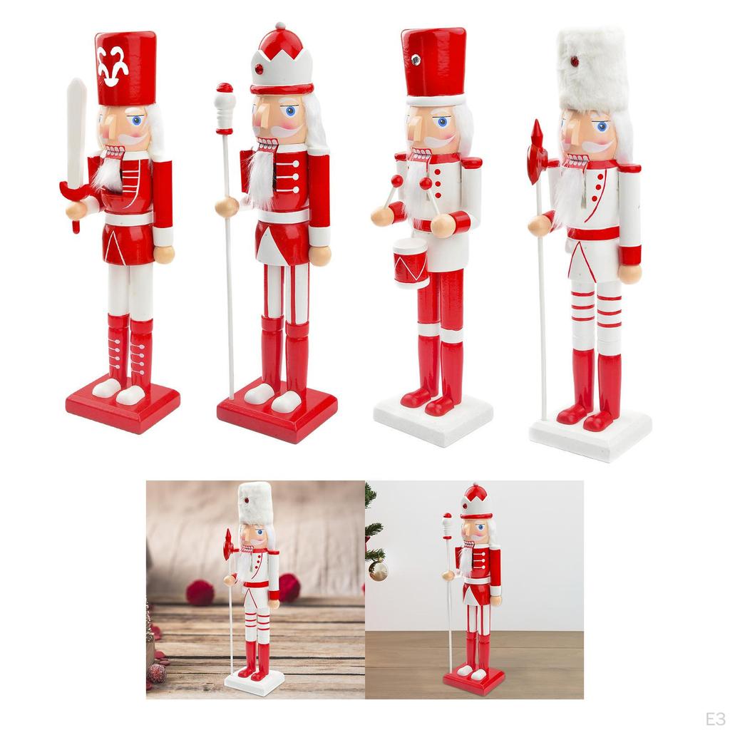 25cm Christmas Nutcracker Ornament Hand Painted Crafts Figures Wooden