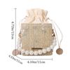 Exquisite Luxury Women Summer Pearl Handbag Straw Bag Fashion Chain Shoulder Bags Girls Chain Crossbody Bags Bucket Bag