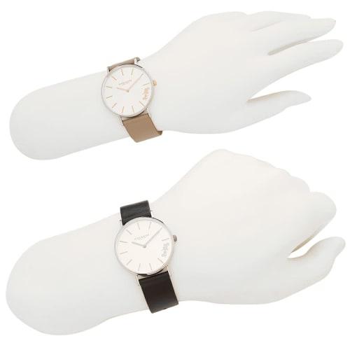 Coach Perry 36mm Quartz Watch for Men and Women, White, Black, and Beige, Leather, COACH 14503115 14503119