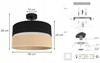 CEILING LAMP JUTE LAMPSHADE 40cm BLACK