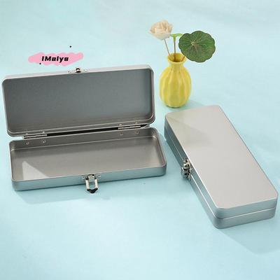 Silvery Gray Durable Metal Rectangular Storage Box with Lid for Bills Cosmetics Office Supplies Ideal for Home And Office Use
