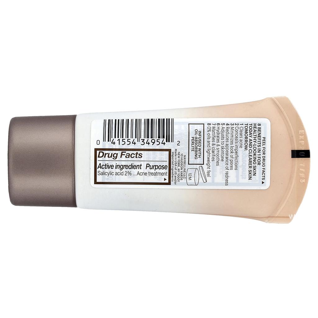Maybelline Dream BB Pure, Hautklärender Beauty Balm, 110 Hell/Mittel Blatt-Tönung, 30ml (1 fl oz)