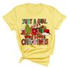 Christmas Printed Fashionable Women's T-shirt Christmas Trend Pure Cotton Casual Sportswear T-Shirts Women’s